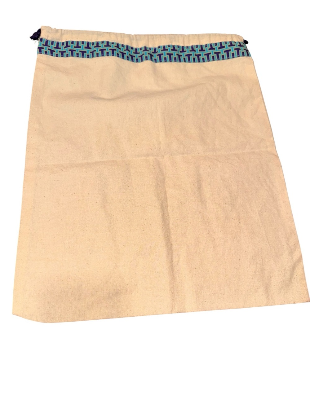 Tory Burch Canvas Drawstring Dustbag, approx 12in x 14.5in